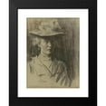 thumbnail image 2 of Thérèse Schwartze 12x14 Black Modern Framed Museum Art Print Titled - Woman with Hat, 2 of 5