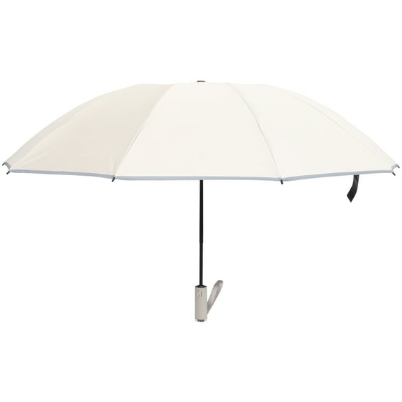 KAKOWELY 1Pack Beige Round Umbrella for Travel with Sun Protection and Folding Design