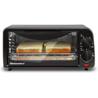 ETO236 Personal Compact 2 Slice Countertop Toaster Oven with 15 Minute Timer & Adjustable Temperature, Bake, Broil, & Toast, Black