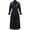 Lotus - Black, variant on Black Lotus Pattern Traditional Chinese Hanfu Dress for Women Size 3XL