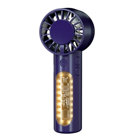 

yongmandr Electric Mini Fan Bladeless Small Fans USB Rechargeable with Light Handheld Battery Powered Portable Fans Personal Cooling Fan That Blows Cold Air (Purple)