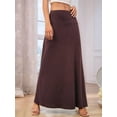 thumbnail image 4 of Women'S Casual Mid Long Skirts Stretchy Ultra-Soft Flowy Maxi Formal Skirts High Waist Lounge Skirts Wine Red XXL, 4 of 5