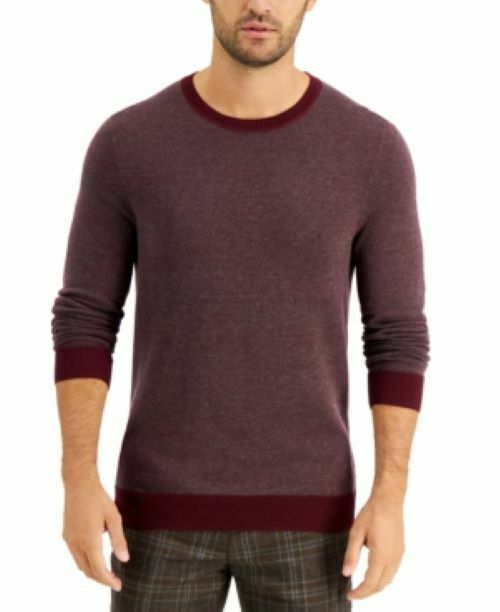Cotton Blend Crewneck Sweater Red 