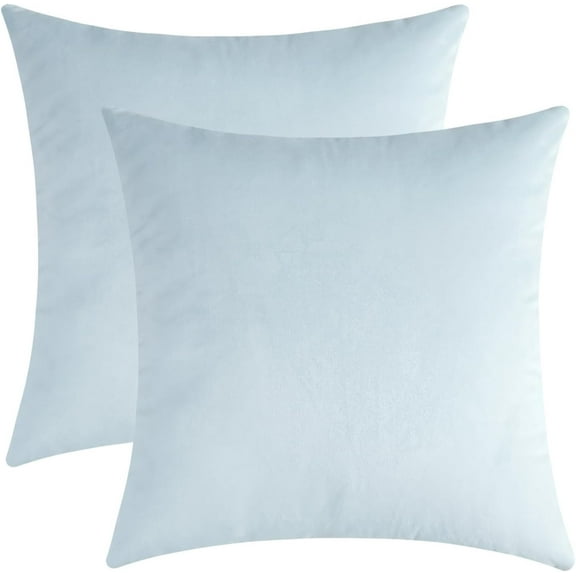 Comfy Baby Blue Decorative Throw Pillow Covers Square Super Soft Couch Cushion Cases for Living Room Sofa Decor, Set of 2, 18 x 18 Inch