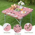 thumbnail image 4 of Pink Ghost Bat Halloween Pattern Square Fitted Tablecloth with Elastic Edge,Square Table Cover,Washable Elastic Table Cover for Home Kitchen Party Decor 36"x36", 4 of 6