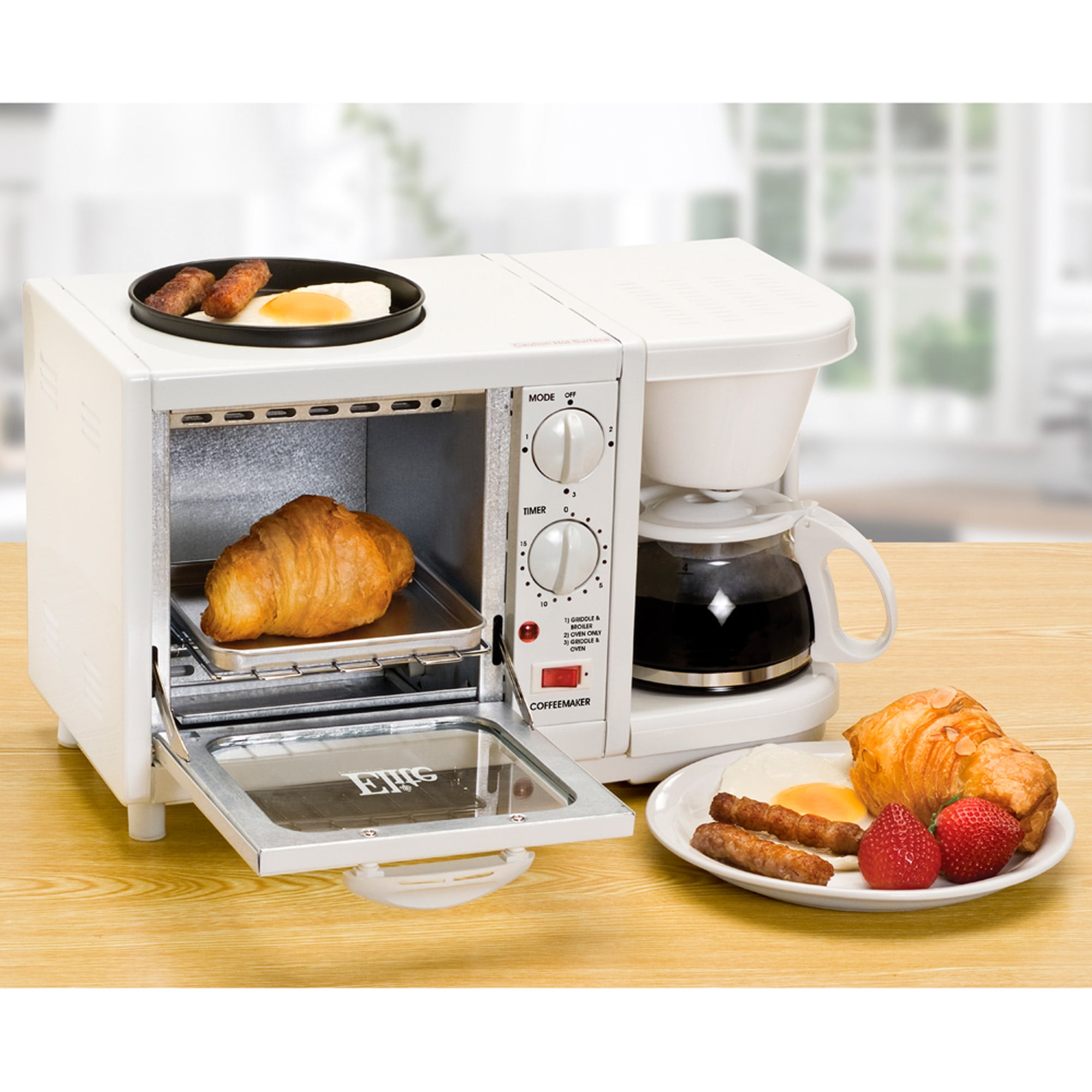 Uncategorized 3 In 1 Kitchen Appliances elite cuisine ebk 200 3 in 1 breakfast center coffee toaster oven griddle white walmart com