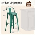 thumbnail image 3 of Devoko 30 Inch Metal Bar Stools Set of 4, Stackable Kitchen Island Bar Stools with Removable Back, Industrial Dining Chairs for Kitchen, Dining Room（Green）, 3 of 7