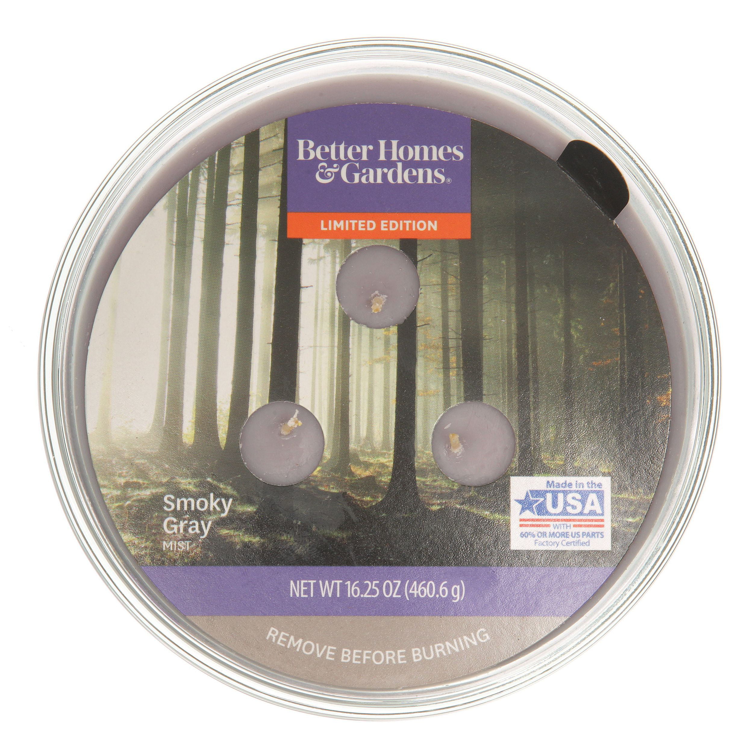1 Better Homes & Gardens SMOKY GRAY MIST Large Jar Candle 18 oz 