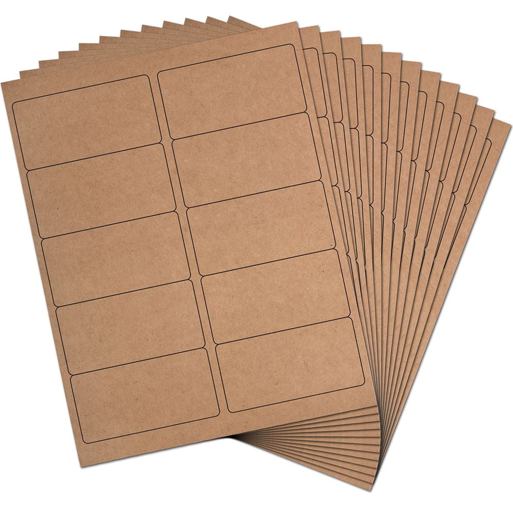 JAM Paper Shipping Address Labels, Standard Mailing, 2" x 4", Brown Kraft, 120 per Pack