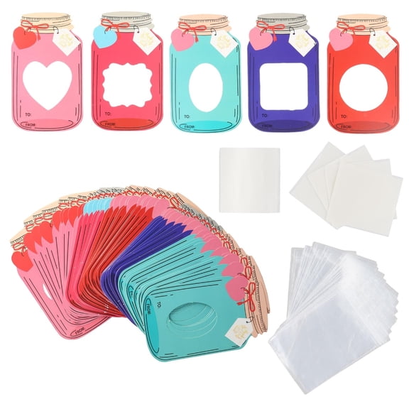 ZPAQI Pack of 50 Valentines Gift Card for Kids Funny Valentines Exchange Cards