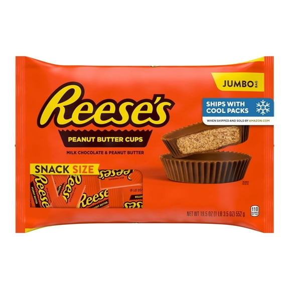 Reese's Milk Chocolate Snack Size Peanut Butter Cups Halloween Candy - 19.5 oz Packaging may vary