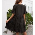 thumbnail image 4 of Vestido de media manga,Vestido de media manga Vestido con lazo en V Vestido suelto con cuello en V Características mejoradas, 4 of 6