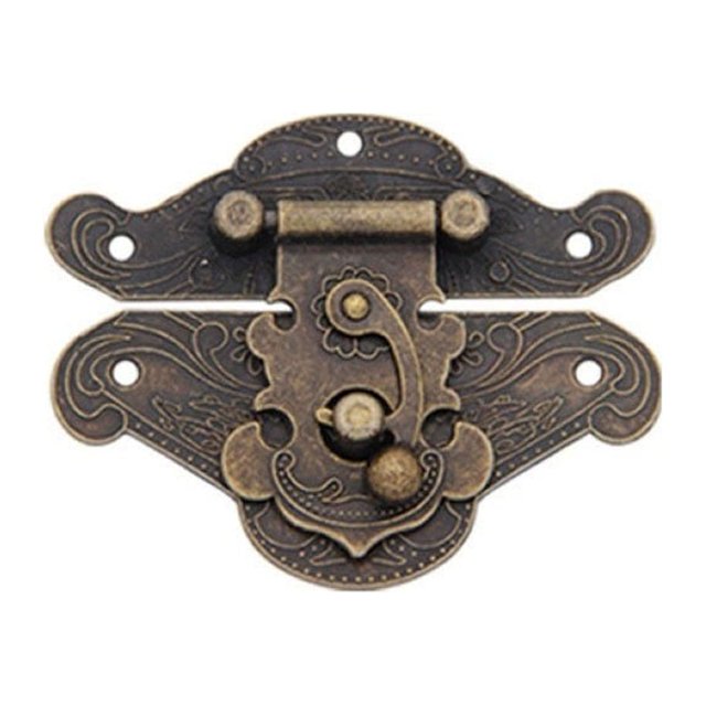 Antique Vintage Retro Notebook Suitcase Wooden Jewelry Box Latch Hasp Lock Catch