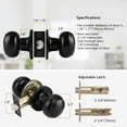 thumbnail image 3 of Hall/Closet Door Knobs in Flat Black Finish,Interior Passage Door Knobs,Round Non-Locking Door Handles, 4 Pack, 3 of 6
