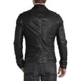 thumbnail image 2 of New Mens Black Leather Jacket Slim Fit Biker Motorcycle Genuine Leather Coat A396, 2 of 3