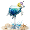 thumbnail image 6 of Sea Turtle Cocktail Glass, Creative Ocean Animal Stemmed Drinking Glass, Beach Wine Goblet, Decorative Sea Turtle Glassware, Beach Party Barware, Summer Pool Bar Party Birthday Gifts, 6 of 12