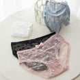 thumbnail image 3 of Bragas japonesas de cintura media para mujer, bragas femeninas de encaje con lazo, malla de algodón con entrepierna, 3 of 4
