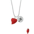 thumbnail image 2 of Delight Jewelry Resin Red Puffy Heart Silvertone Script Initial Disc - M - Charm Necklace, 20"+3", 2 of 4