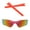 Fire Red Mirror Coated Polarized Lenses + Red Earsocks, variant on Walleva 24K Gold Mirror Coated Polarized Replacement Lenses Yellow Earsocks for Oakley Radar Path Sunglasses
