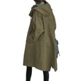 thumbnail image 2 of Gvmfive Women Windbreaker Jacket Buttons Hooded Outdoor Outwear Coat, 2 of 5