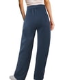thumbnail image 4 of Gibobby pantalones de mujer holgados Pantalones deportivos con forro polar de algodón para mujer, pantalones deportivos informales con pierna recta (Azul marino, S), 4 of 5