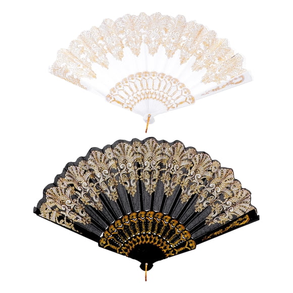 2 Pcs Ventilateur à Main Pliant Style Chinois Couleurs Assorties Génération de Brise