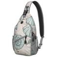 thumbnail image 1 of Travel Sling Backpack with Cute Cartoon Turtle and Ocean Marine Life Prints, Multi-Functional Design for Hiking, Cycling, and Photography, Lightweight and Durable, 1 of 6