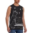 thumbnail image 2 of Daiia Star Gazing Cat Illustration Printed Men's Tank Tops,Casual Soft Sleeveless Gym Muscle Shirts Bodybuilding Tee-X-Large, 2 of 8