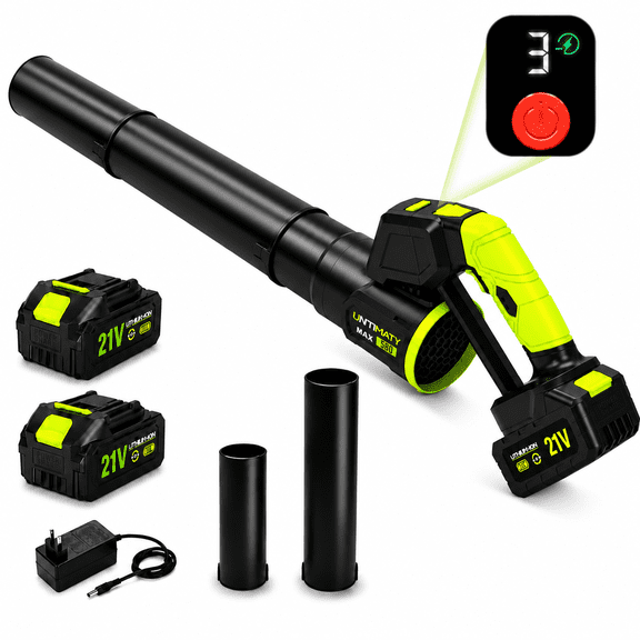 UNTIMATY Cordless Leaf Blower, 500 CFM 150 MPH Leaf Blower with 2 x 4.0Ah Batteries, Brushless Motor, 3-Speed Battery Powered Blower for Lawn Care