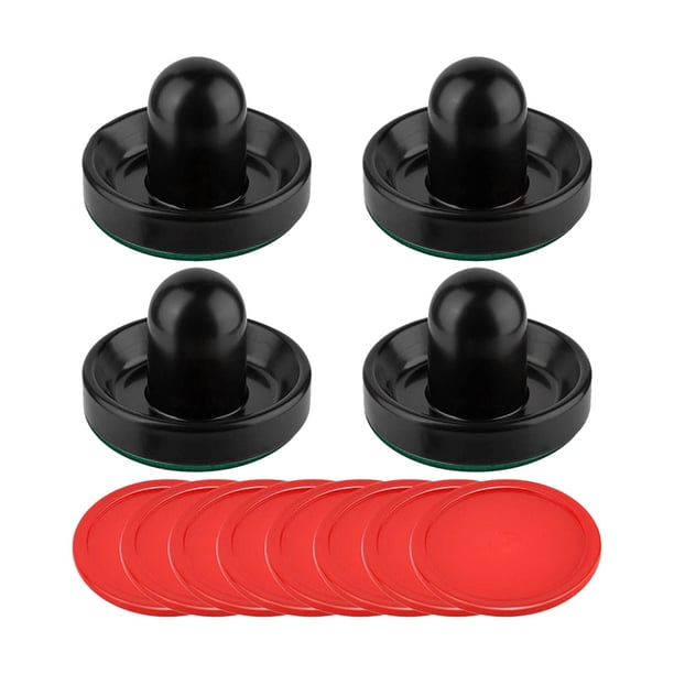 4 empujadores de hockey de aire y 8 discos estándar con fondo de fieltro verde, tamaño grande, 96 mm Negro