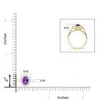 thumbnail image 4 of ANGARA Natural Princess Diana Inspired Amethyst Ring with Diamond Halo in 14K Yellow Gold for Women (Size-6x4mm) | February Birthstone, Anniversary, Jewelry Gift for Women | Natural Amethyst Ring, 4 of 9