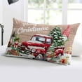 thumbnail image 5 of Red Truck Christmas Throw Pillow Cover,Pillowcase Protectors with Zipper,Breathable Decorative Lumbar Pillow Case Cover,Gnomes Xmas Tree Snowflake Gifts Wooden Pillow Shams for Couch Sofa 12x20Inch, 5 of 8