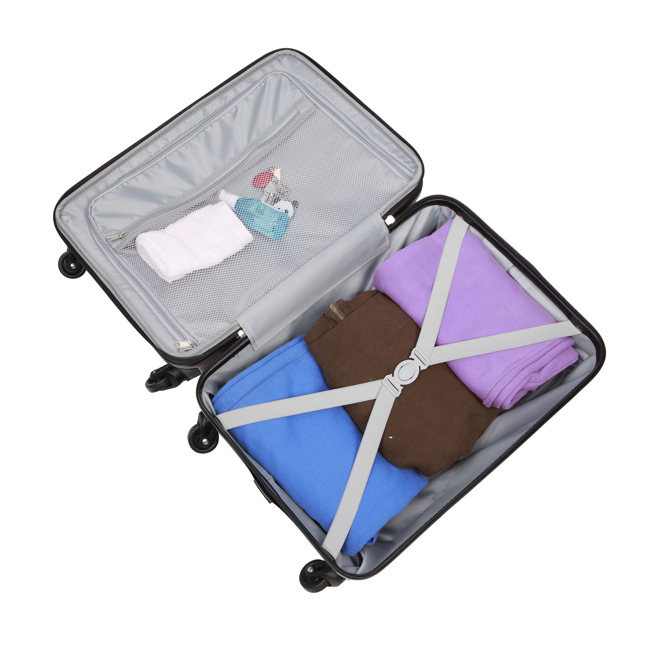 Protégé 3-Piece Hardside Luggage Set With 360 Spinner Wheels and Divider Pockets, Includes Carry-on and 2 Packing Cubes, Enchanting Purple