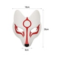 thumbnail image 2 of Máscara de zorro japonesa Kabuki Kitsune, máscaras de PU para hombres, mujeres y niños, disfraz de fiesta de Halloween y Navidad, 29 x 18 cm, 2 of 6