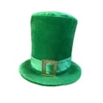 thumbnail image 4 of ZQUUVOU St Patrick’s Day Top Hat Green Satin Hat with Velvet Ribbon Gold Buckle for Leprechaun Festival Party Decorations Green B, 4 of 5