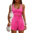 thumbnail image 2 of Rdhnmea Athletic Workout Romper for Women  one-piece  Sports Sleeveless Short Jumpsuits Summer Cross Backless Tracksuits, 2 of 4