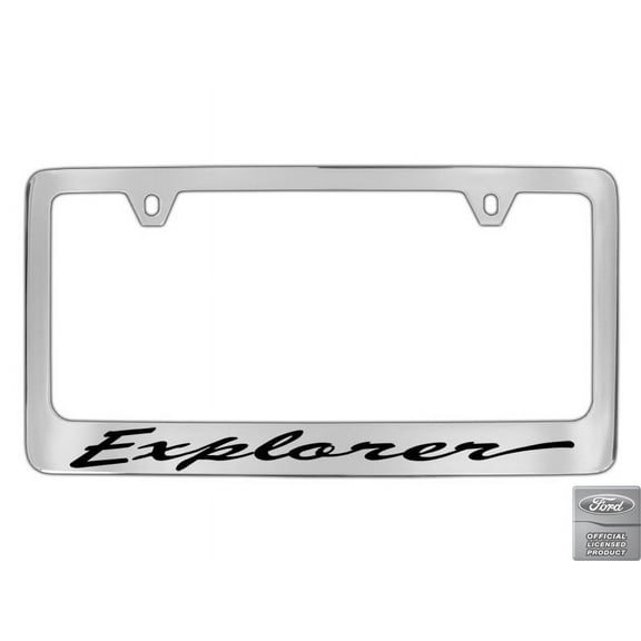 Ford Explorer Script Chrome Plated Metal License Plate Frame Holder