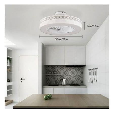 

ChicCrest 23 inch Ceiling Fan Enclosed Low Profile Bladeless with Light- 3 Wind Speed Led