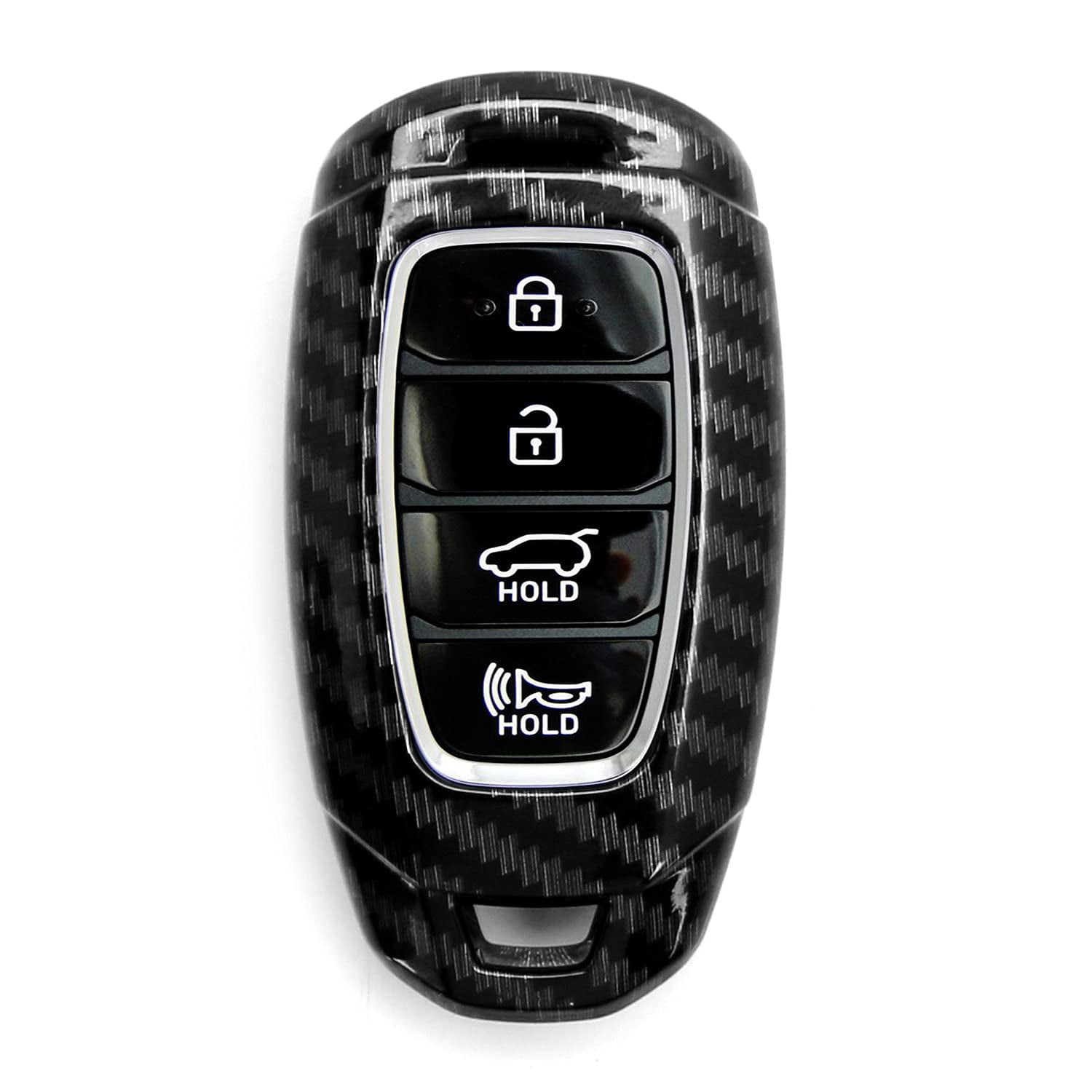 Gloss Finish Hard Shell Key Fob Cover Case, Compatible with 2018/2019-up Hyundai Kona Veloster Elantra GT Santa Fe Palisade 4-Button Smart Key Fob