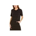 thumbnail image 3 of Leota Women's Short Sleeve Maddie Dress in Diamond Lines Luxe Jacquard Black Size Large, 3 of 3