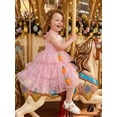 thumbnail image 6 of Loicainy Toddler Kids Girls Easter Tutu Dress 12 18 24 Months 2T 3T 4T 5T 6T Adorable Flying Sleeve Square Neck 3D Carrot Bunny Decorated Tulle Princess Dresses, 6 of 9