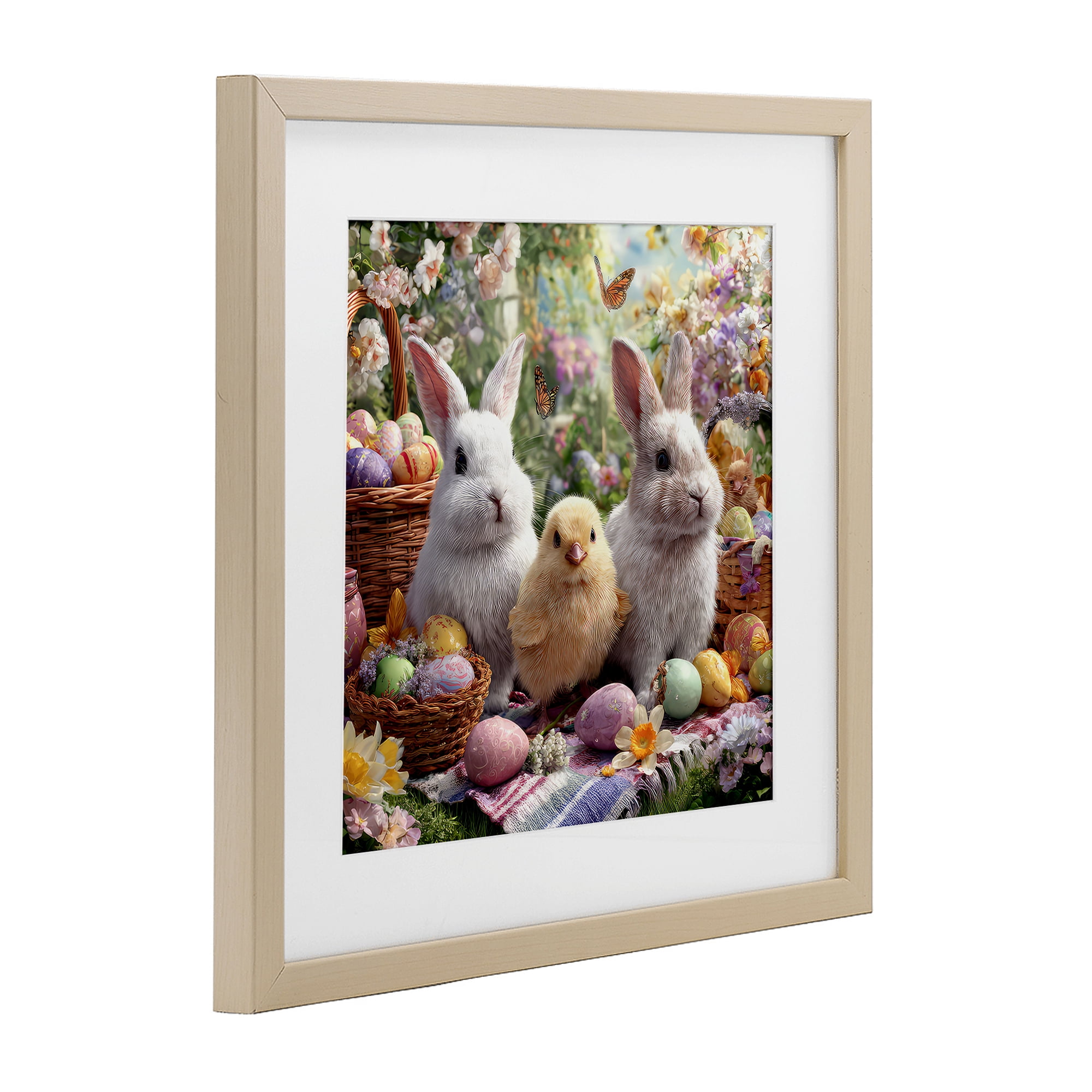 Stupell Industries Easter Animals & Eggs Birch Framed Print Under Glass, design by The Wands Want