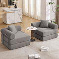 thumbnail image 4 of Modular Sofa Bed for Small Spaces, Convertible Corduroy Sofa Bed with Removable Armrests, No Assembly Required Folding Mattress Couch for Apartments, 2-Seater, Dark Gray, 4 of 18