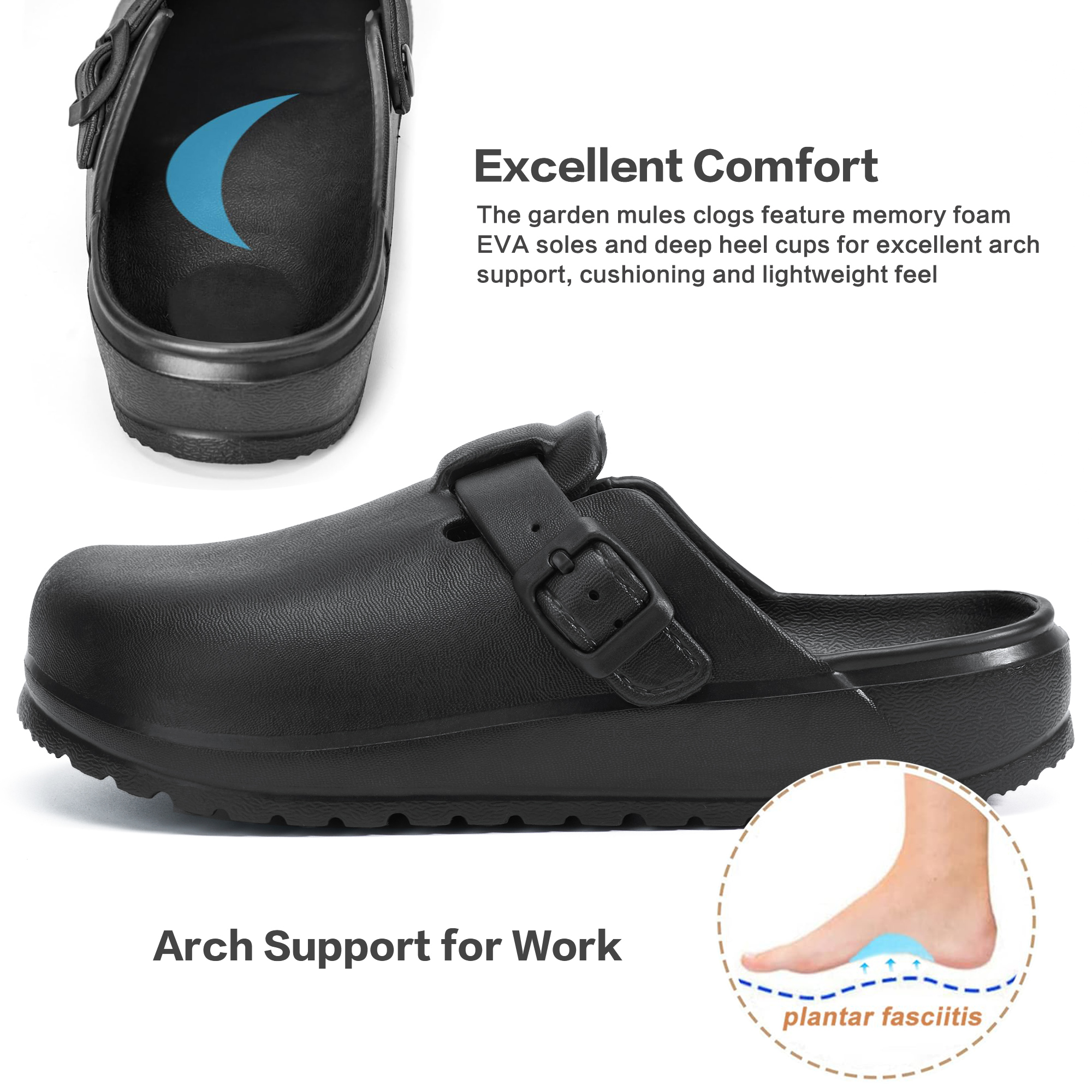 Ecetana Women's Work Clogs Slip-Resistant photo 3
