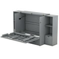 thumbnail image 4 of Queen Size Murphy Bed with Shelves, Drawers and USB Ports,Gray, 4 of 9