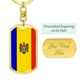 thumbnail image 3 of Moldova Republic Of Flag Keychain Dog Tag Stainless Steel or 18k Gold, 3 of 8
