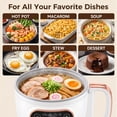 thumbnail image 6 of ICETear Electric Hot Pot and Low Sugar Rice Cooker, Portable Mini Cooking Pot with Foldable Handle, Titanium Non-Stick Inner Pot and 6 Smart Menus, Off-White, 6 of 8