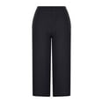 thumbnail image 5 of HUPOM Palazzo Pants For Women Dressy Cargo Pants Carpenter High Waist Rise Short Flare-Leg Black XL, 5 of 6