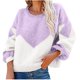 thumbnail image 1 of Puntoco Suéter Mujer Bloques De Color Suéter De Punto Suelto Suéter De Cuello Redondo Liquidación De Navidad Puntoco Puntoco-779, 1 of 5