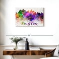 thumbnail image 3 of Elephant Stock Houston Skyline Colors Wall Art - Horizontal Canvas Wall Art - Living Room Wall Decor - City Canvas - Purple And Blue Decor - 30" x 20", 3 of 8